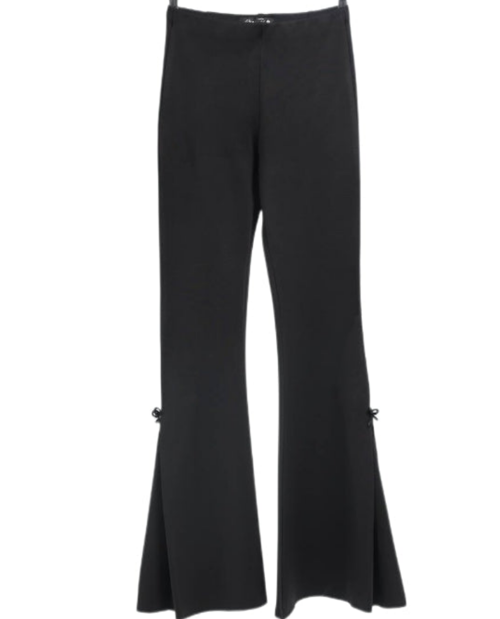 BLACK FLAIR PANTS WITH SIDE BOW