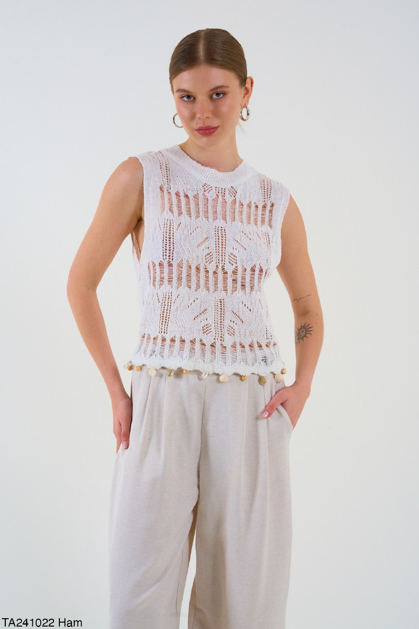 BEIGE KNITTED TOP (Madein Turkey ๐น๐ท)