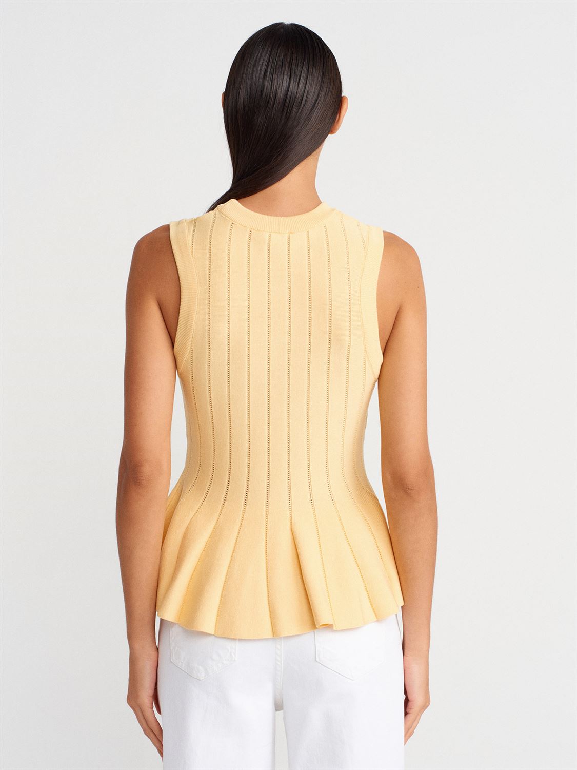 PEPLUM RIBBED KNIT TANK TOP(Made in Turkey 🇹🇷)