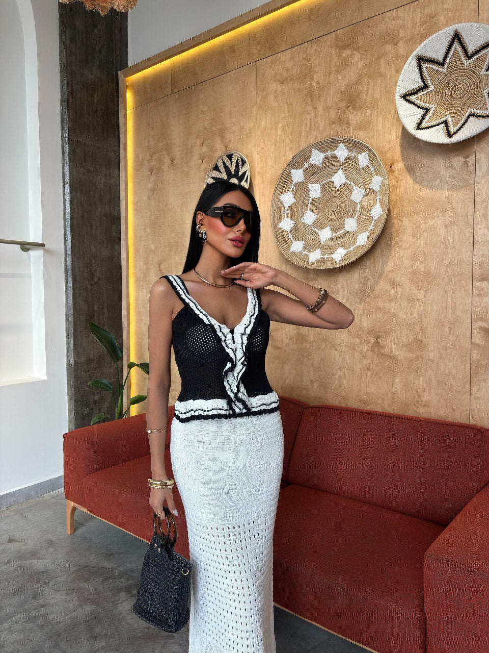 RUFFLE TRIM SET β BLACK& WHITE (Made in Turkey πΉπ· )