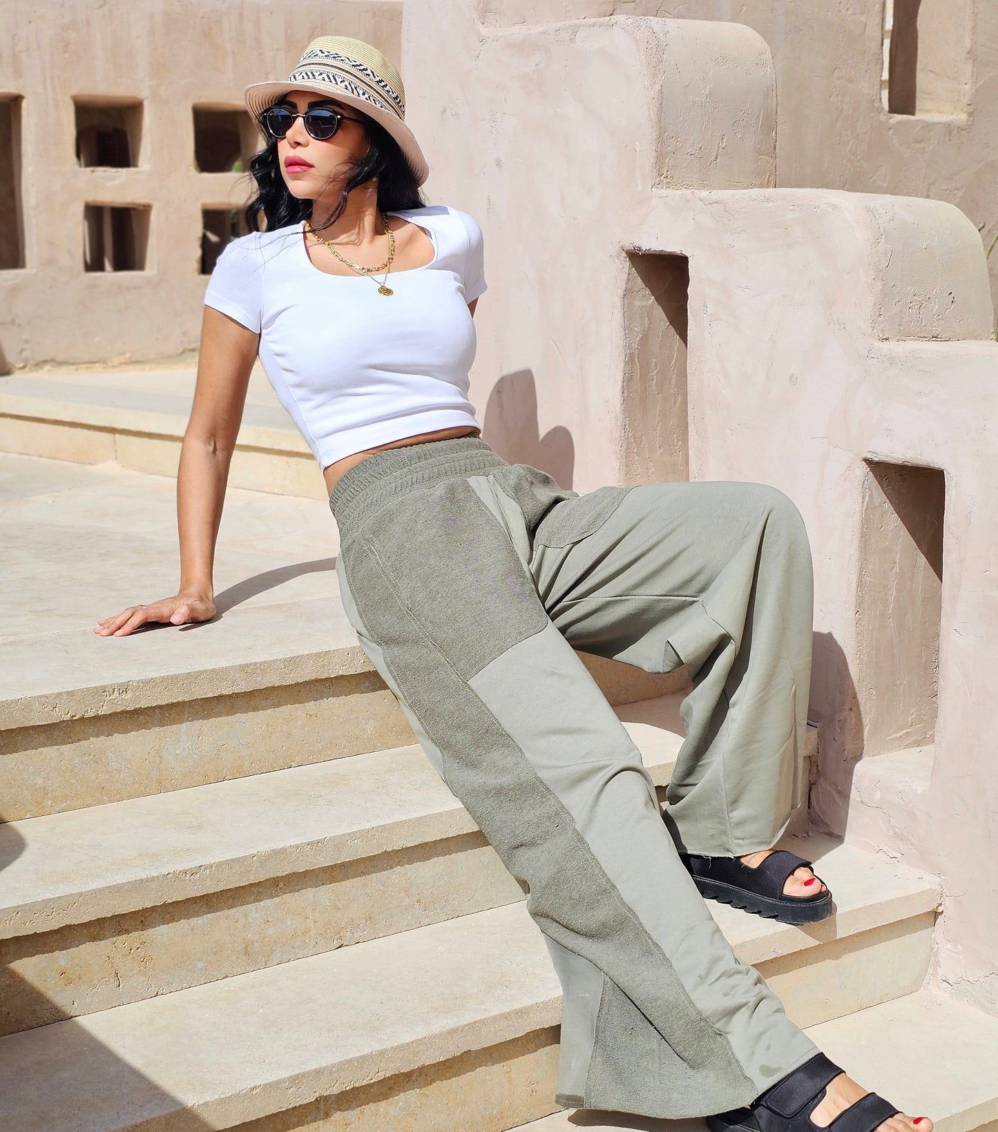 Colorblock Wide-Leg Lounge Pants