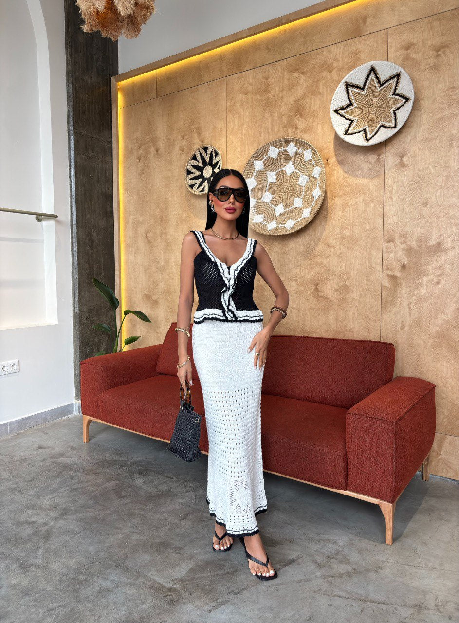 RUFFLE TRIM SET β BLACK& WHITE (Made in Turkey πΉπ· )