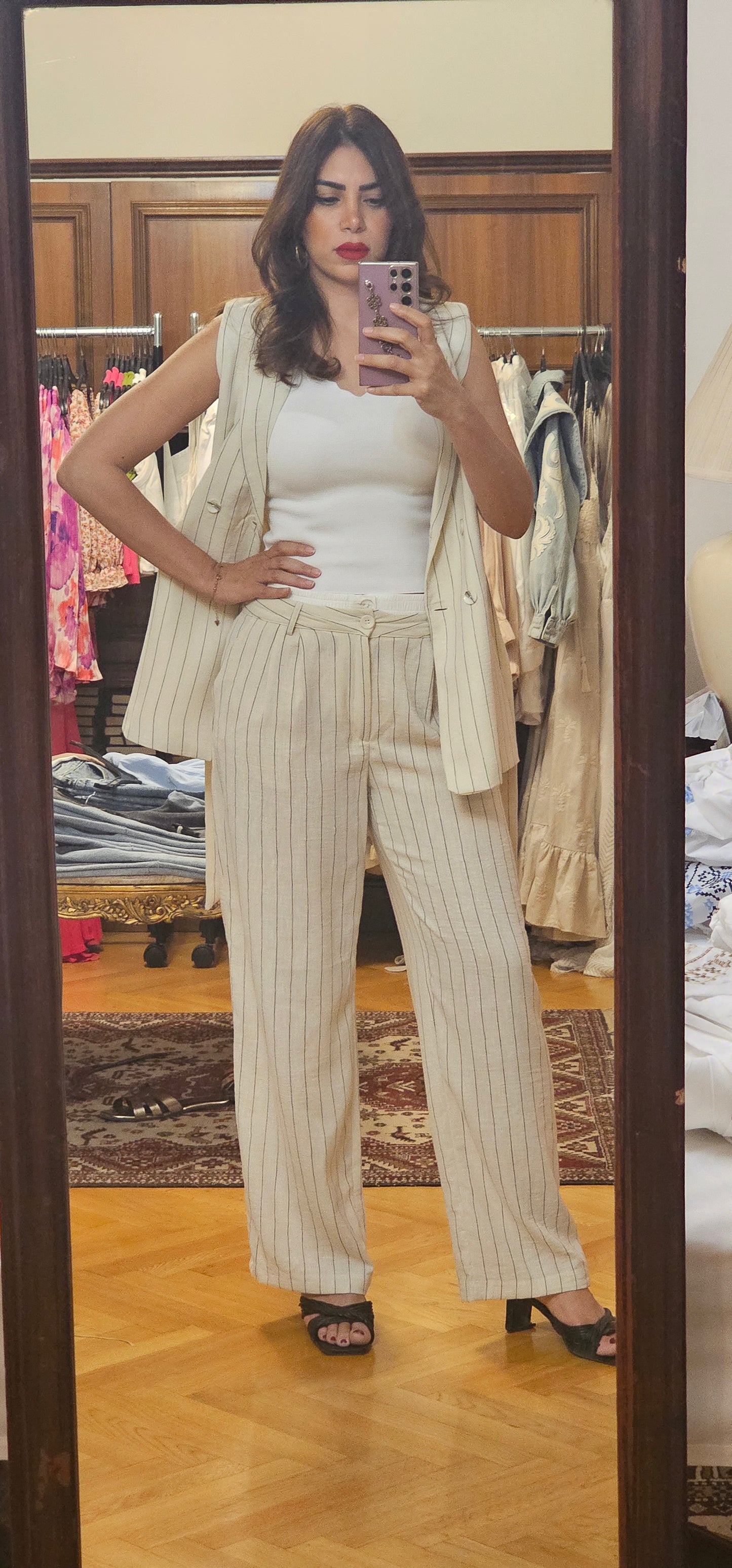 DOUBLE WAIST BAND PANTS