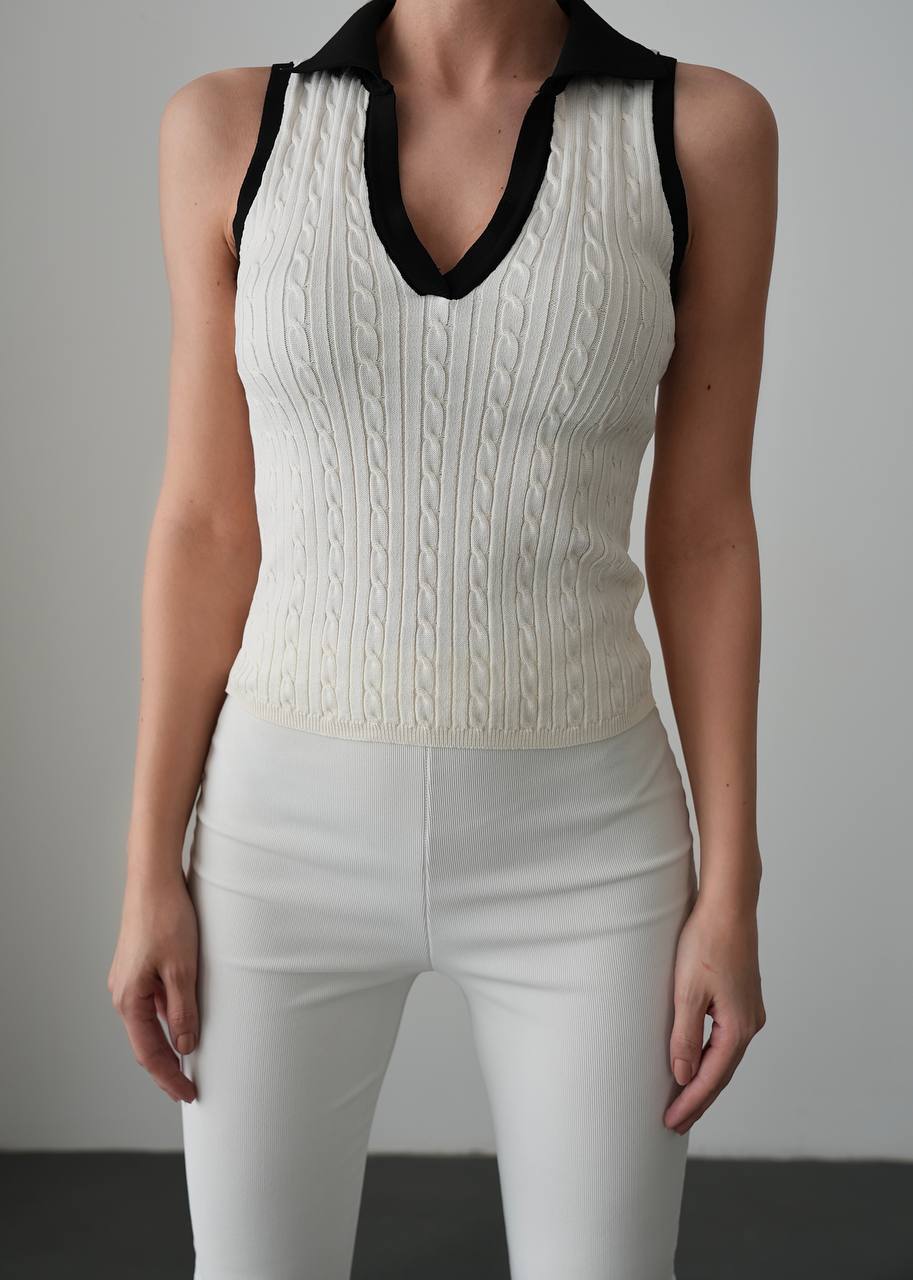 SLEEVELESS POLO TOP (Made in Turkey 🇹🇷 )