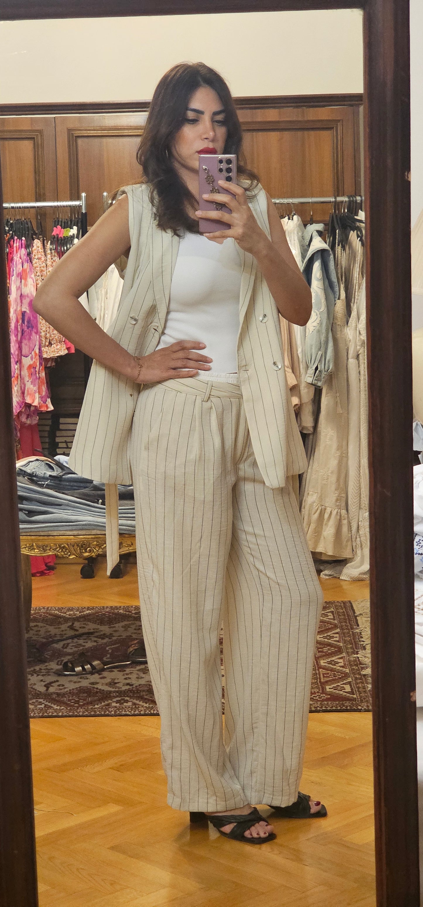 DOUBLE WAIST BAND PANTS