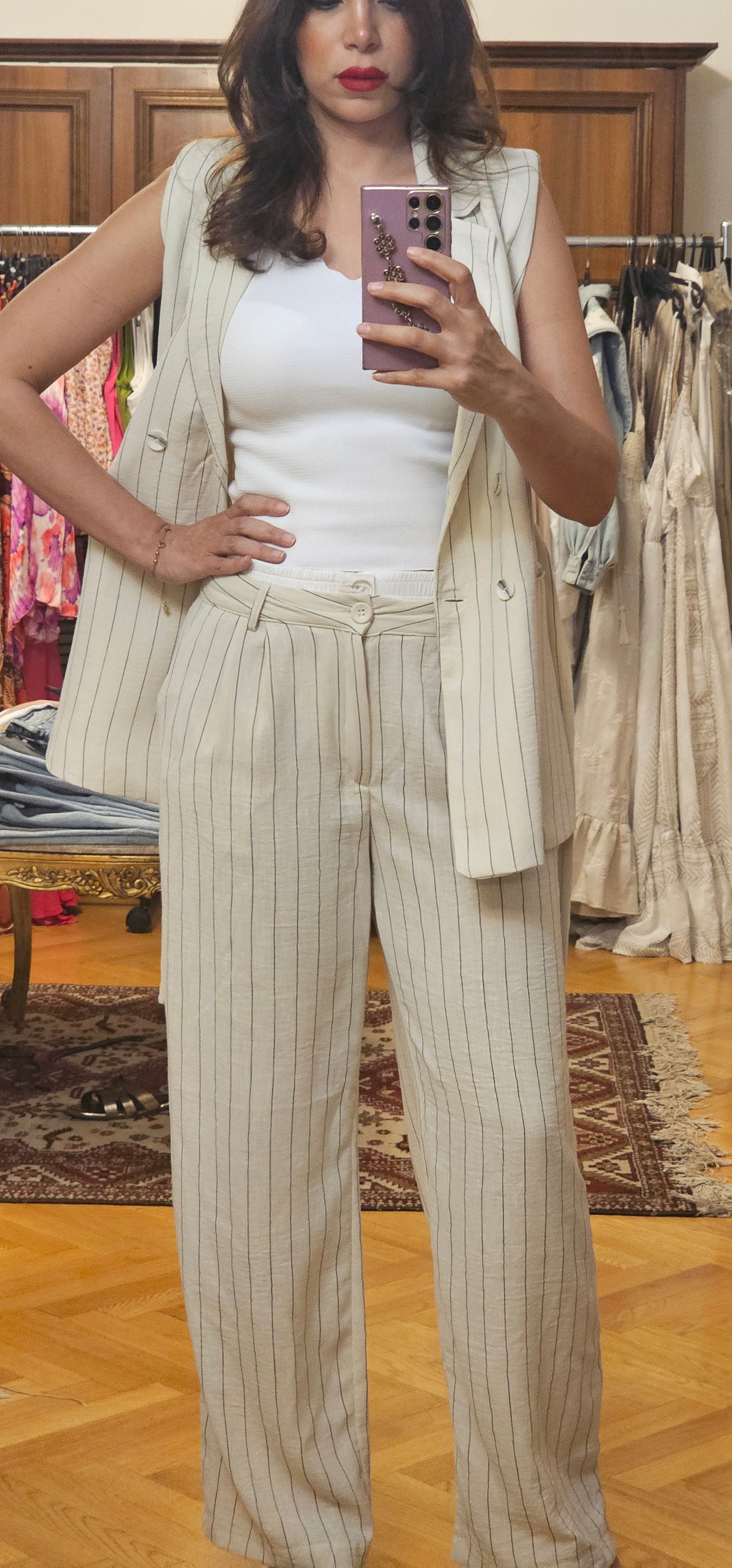 DOUBLE WAIST BAND PANTS