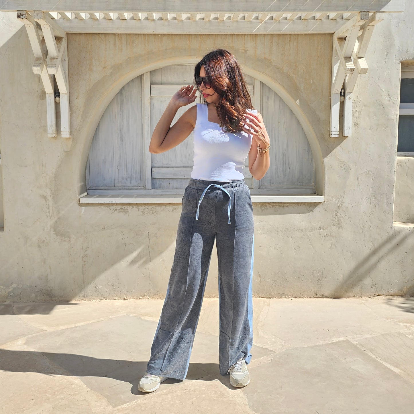 DENIM*GREY PANTS