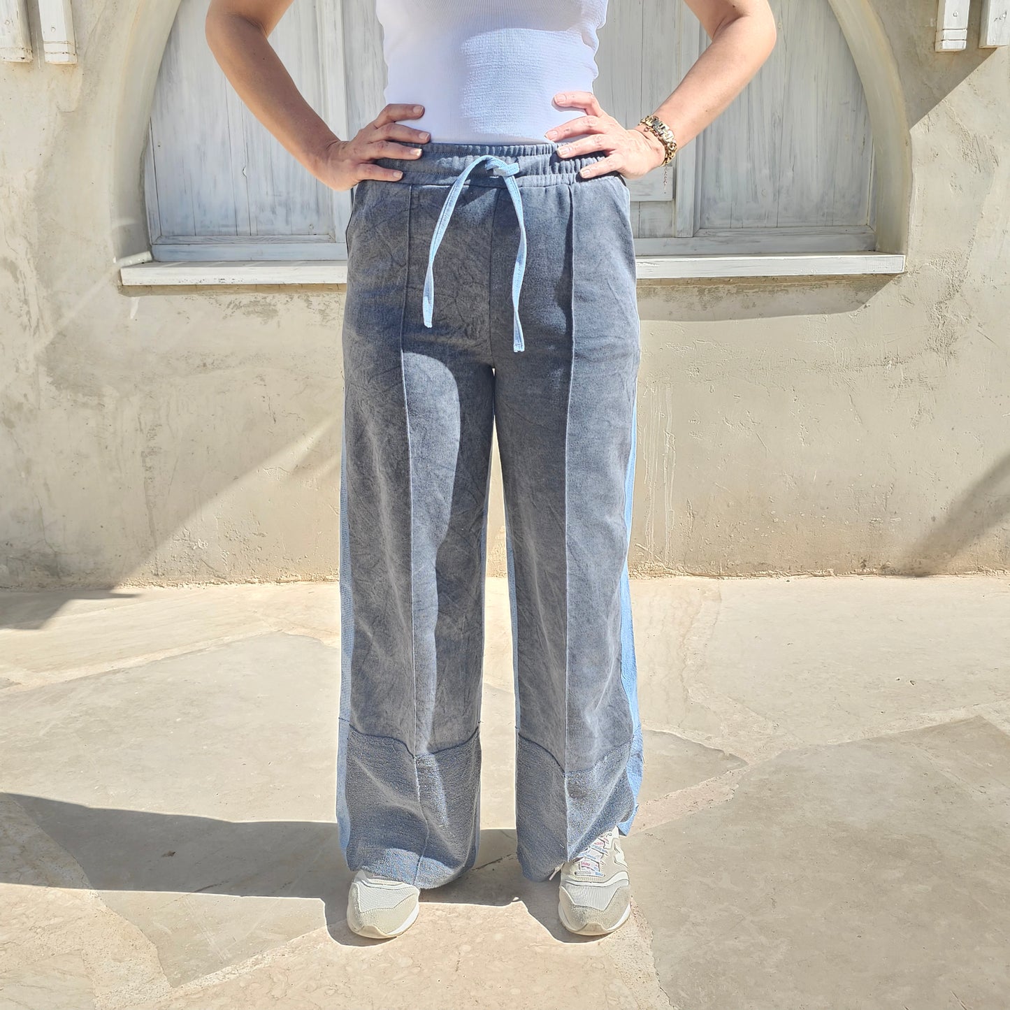 DENIM*GREY PANTS