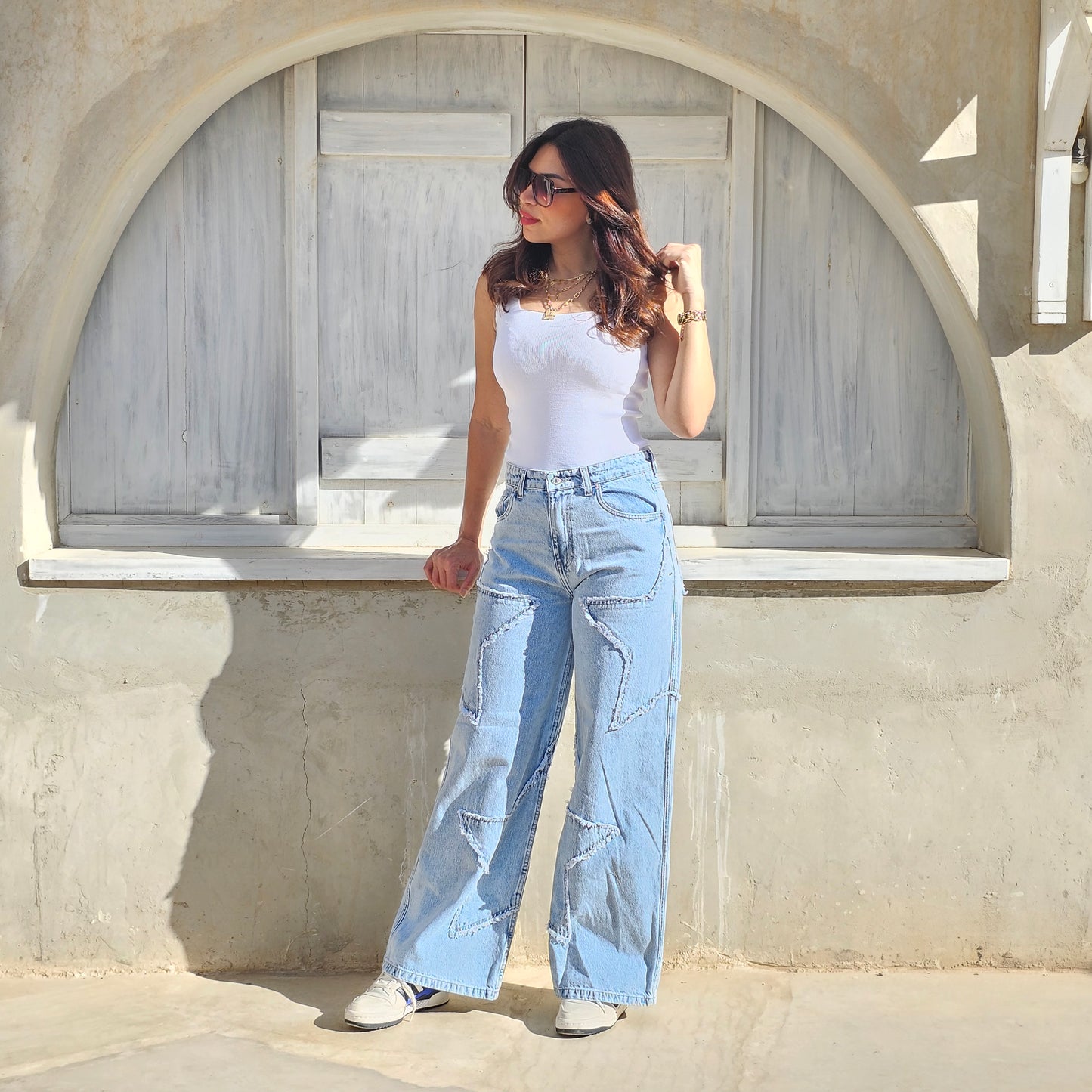 LIGHT BLUE STARS JEANS