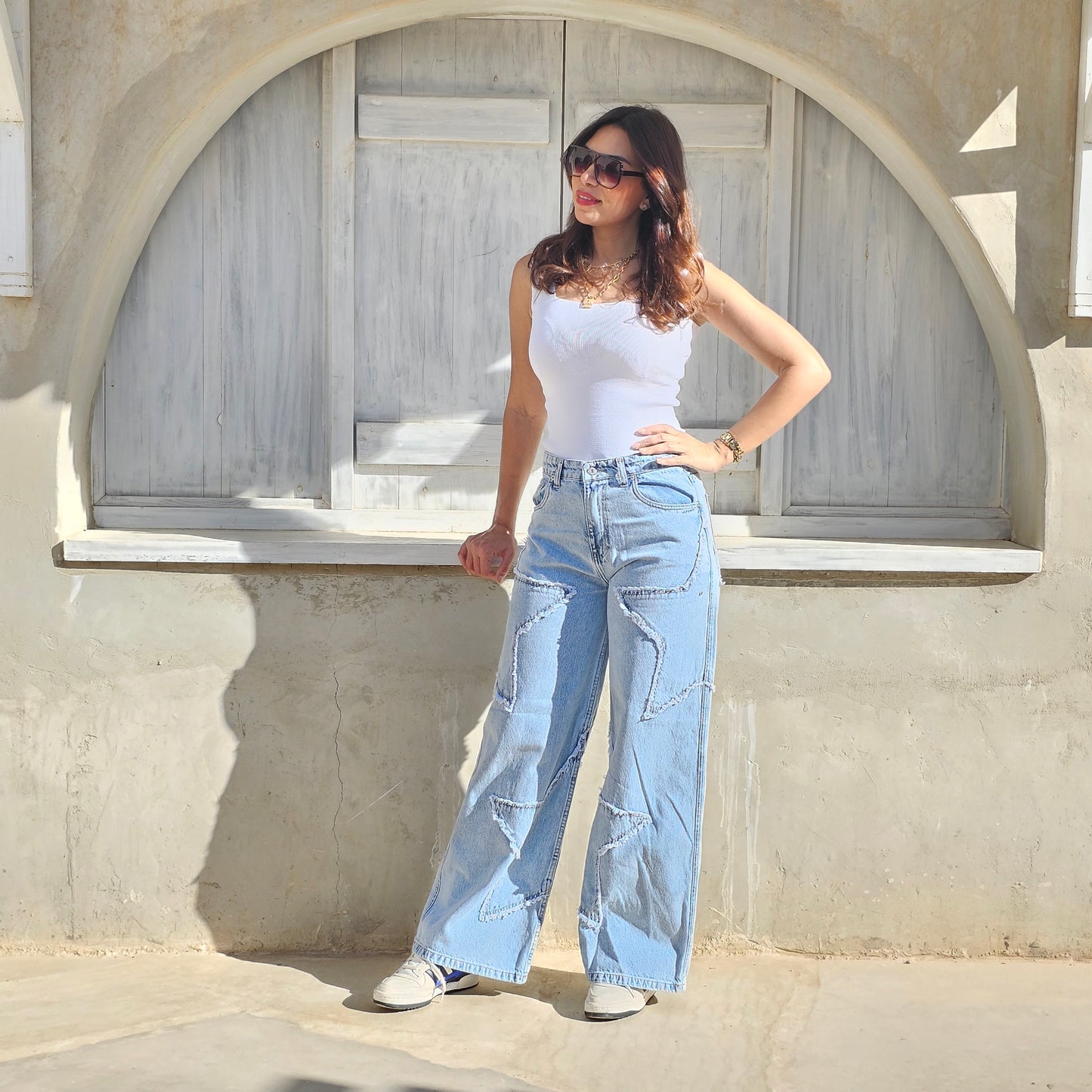 LIGHT BLUE STARS JEANS
