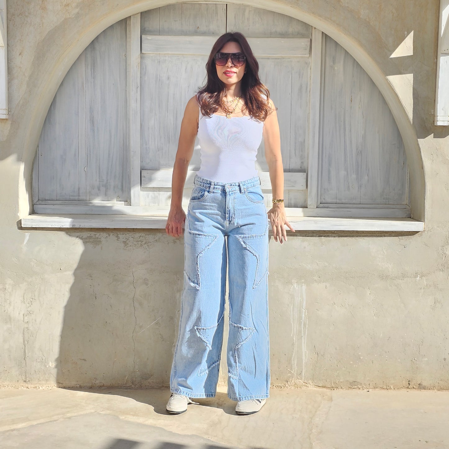 LIGHT BLUE STARS JEANS