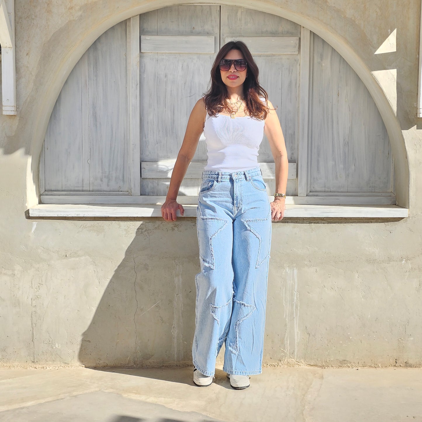 LIGHT BLUE STARS JEANS