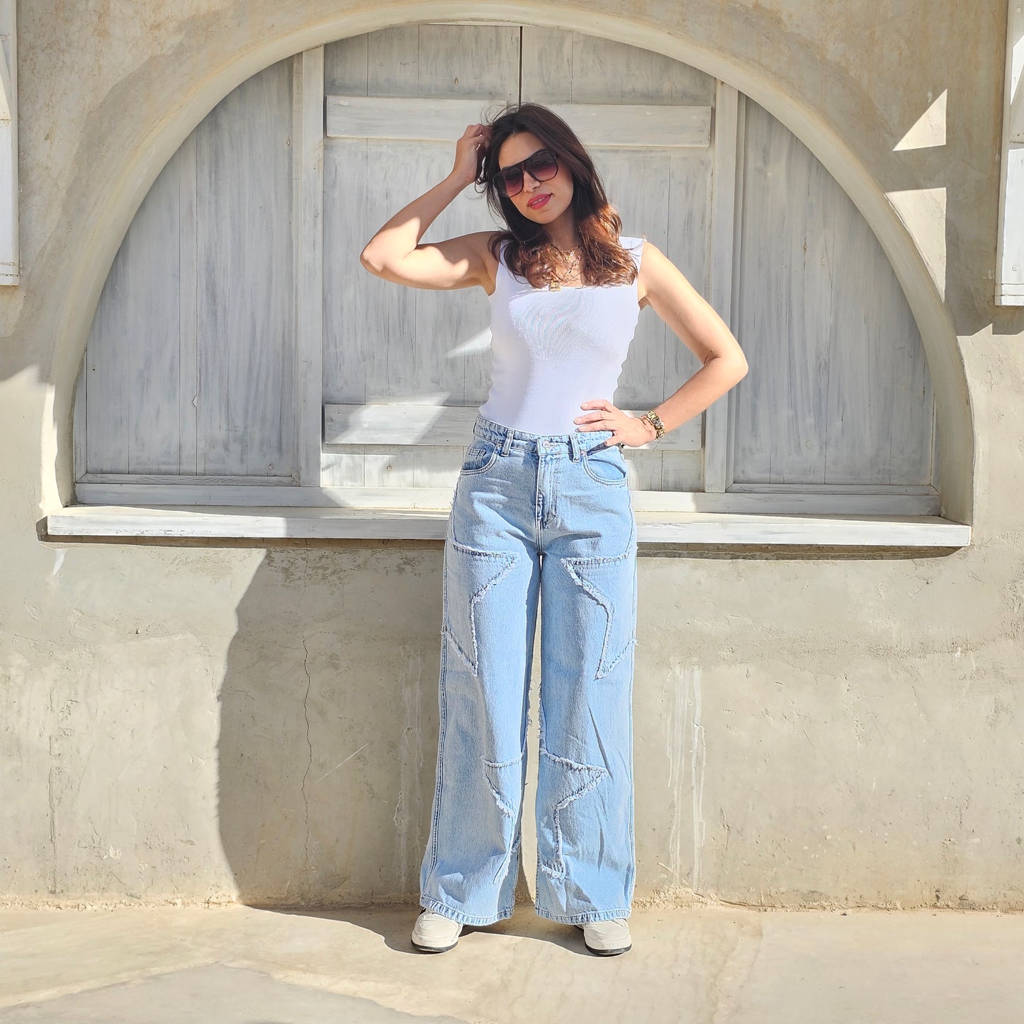 LIGHT BLUE STARS JEANS