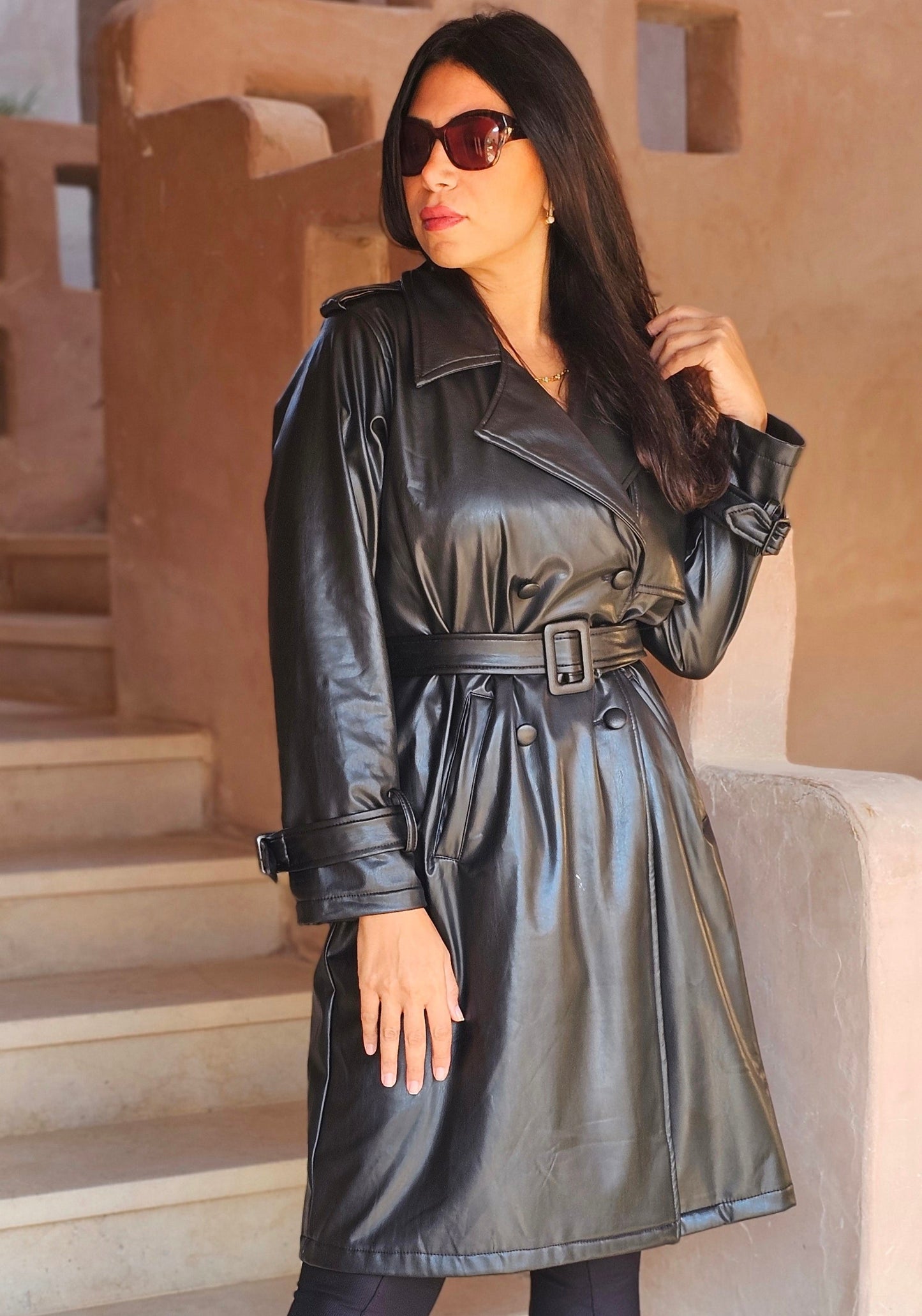 LEATHER TRENCH COAT