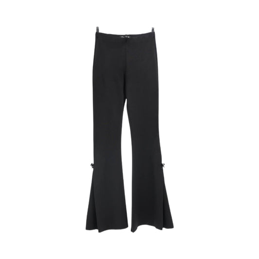 BLACK FLAIR PANTS WITH SIDE BOW