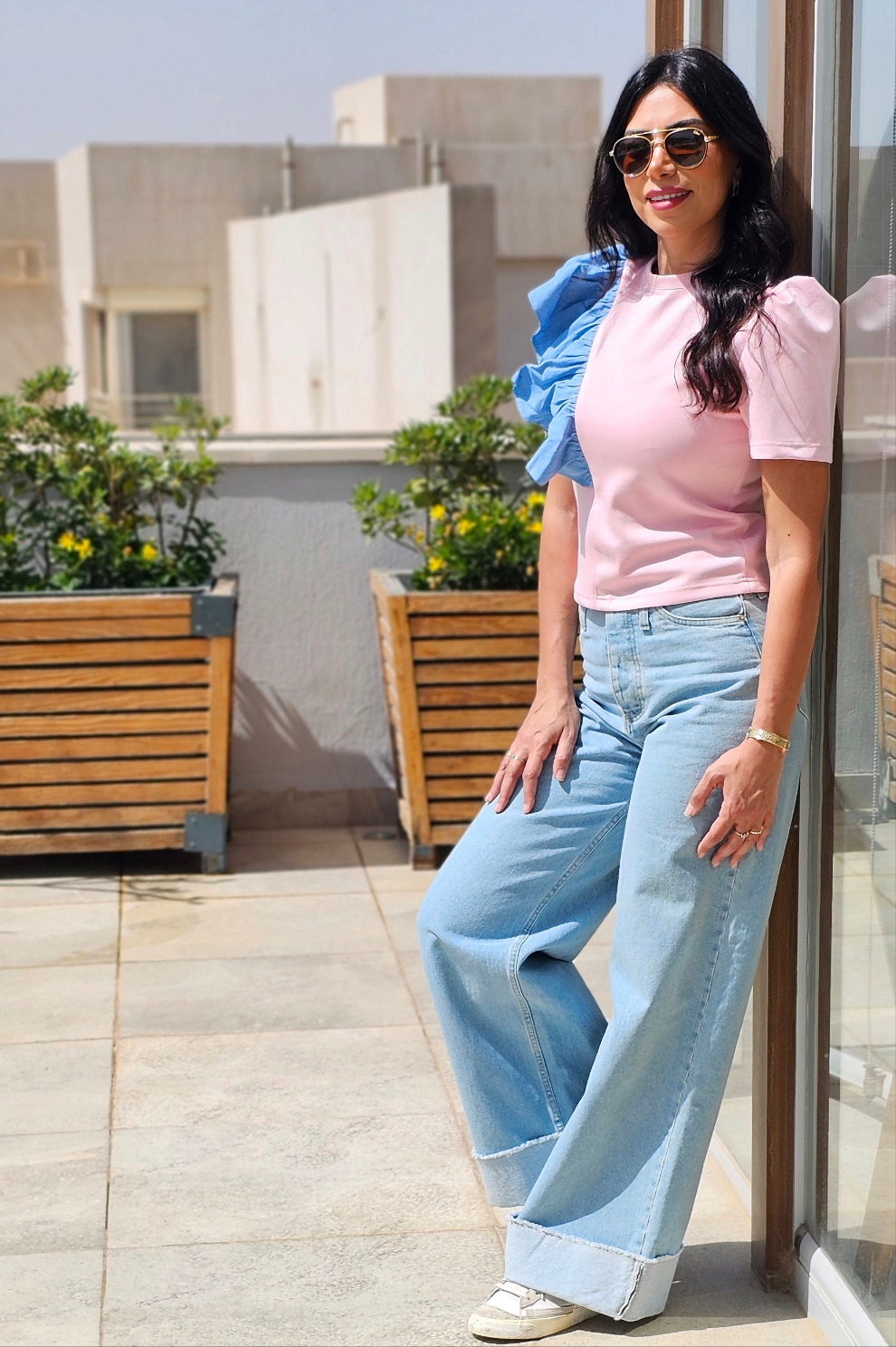 ASYMMETRICAL PUFF SLEEVE TOP