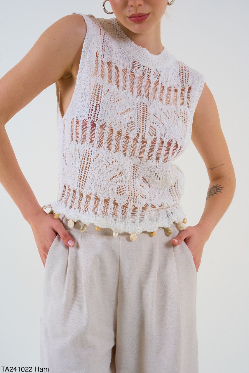 BEIGE KNITTED TOP (Madein Turkey 🇹🇷)