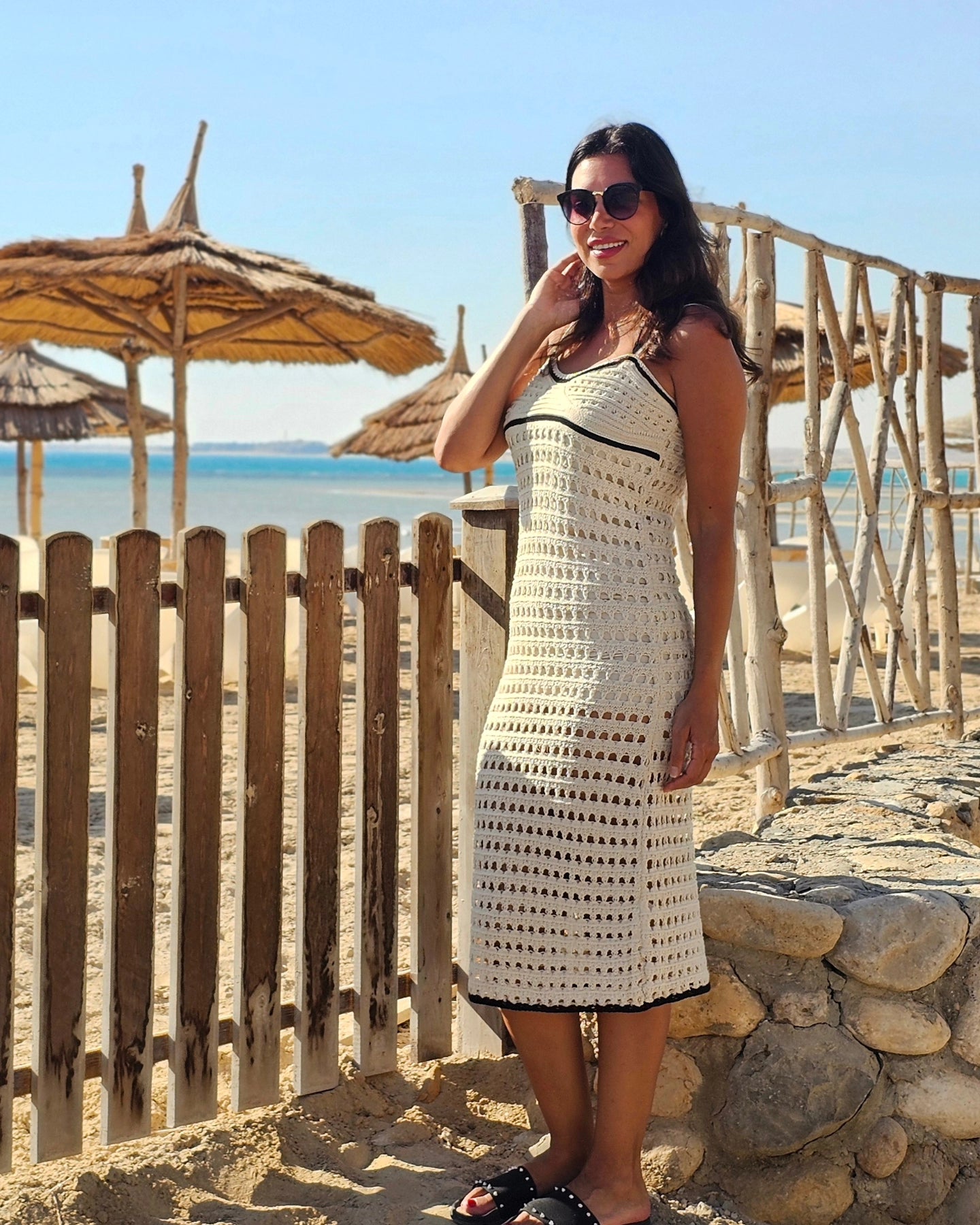 BLACK & BEIGE KNITTED DRESS (Made in Turkey 🇹🇷)