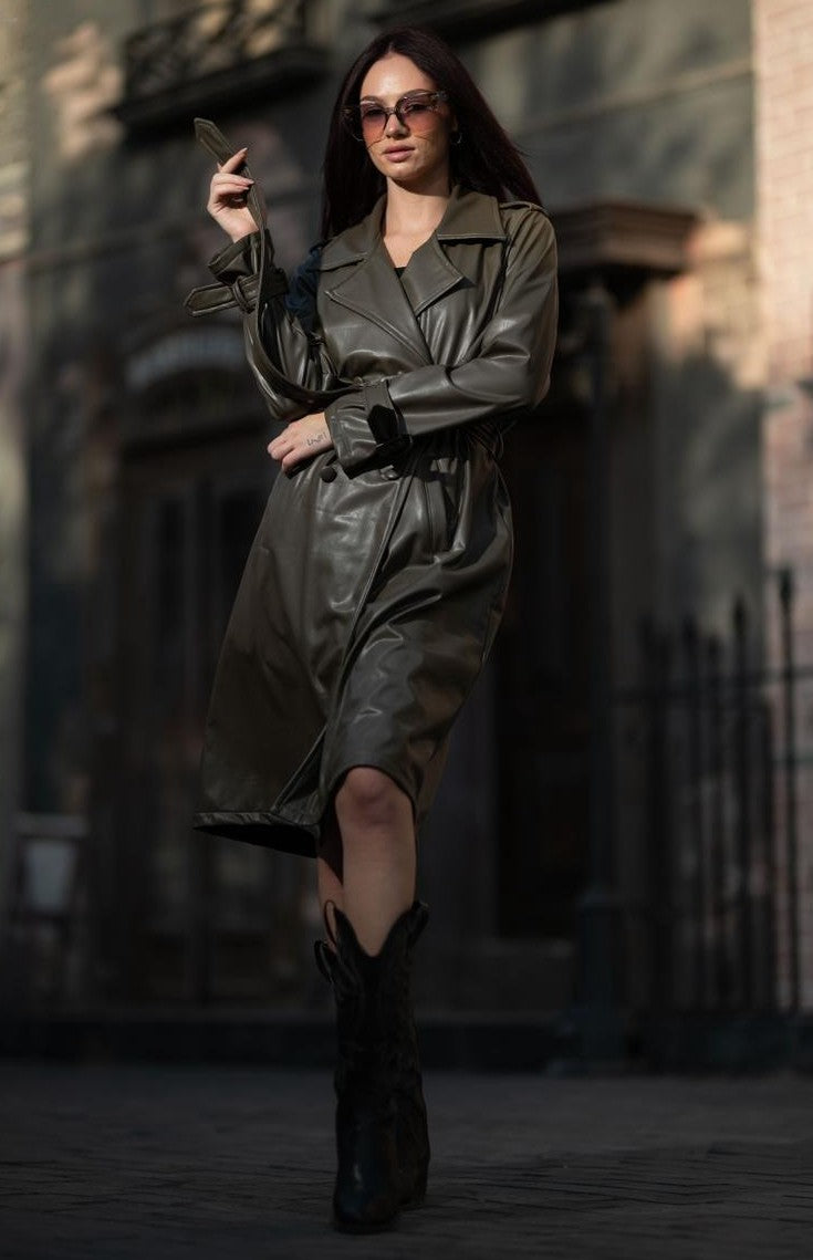 LEATHER TRENCH COAT
