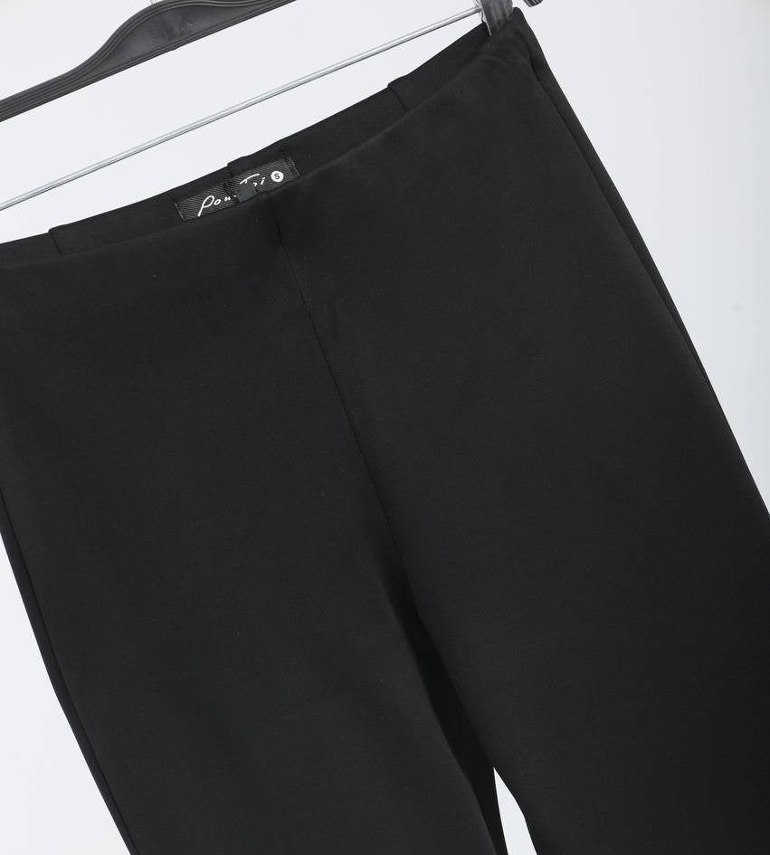 BLACK FLAIR PANTS WITH SIDE BOW