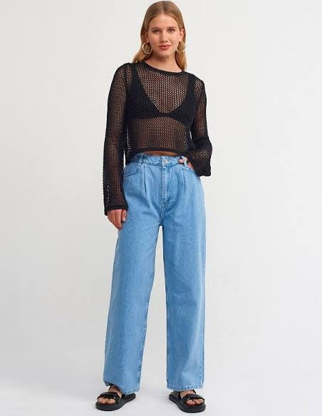 LONG SLEEVELES GOLDEN MESH KNITTED TOP (Made in Turkey 🇹🇷)