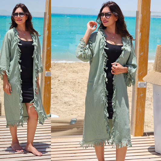 GREEN LONG KIMONO