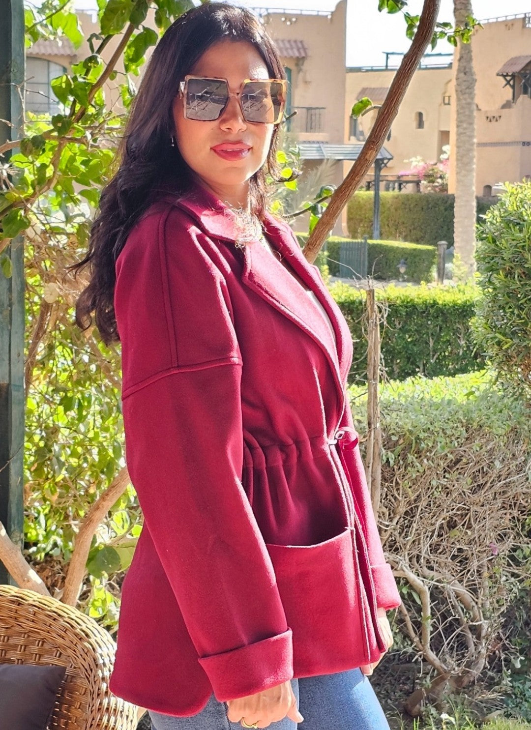 WOOL JACKET WITH ADJUSTABLE WAIST