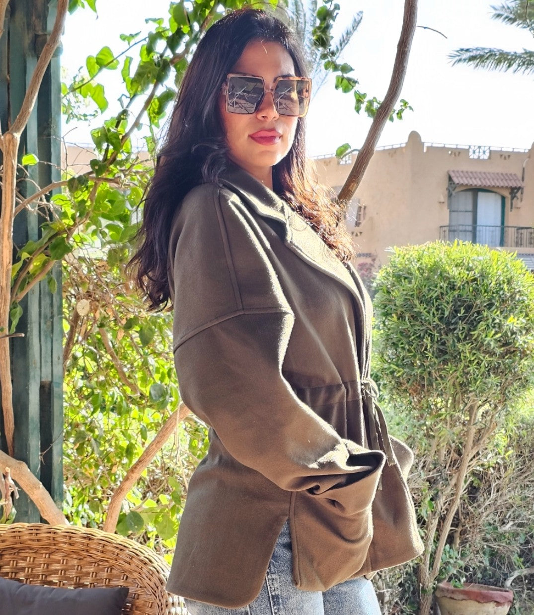 WOOL JACKET WITH ADJUSTABLE WAIST