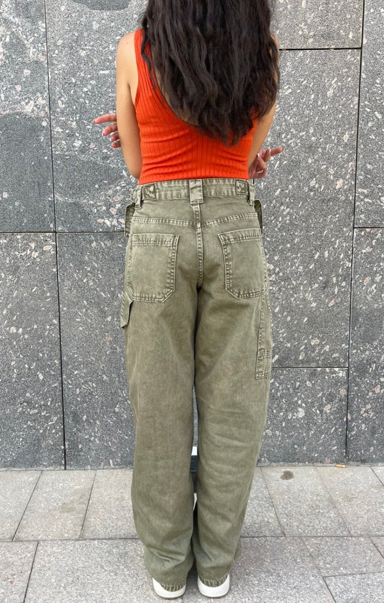 OLIVE GREEN MID_RISE PANTS