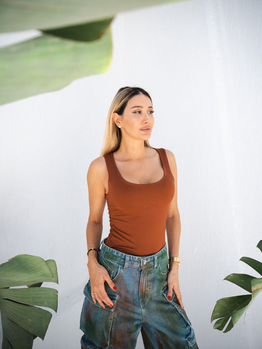 BROWN TANK TOP
