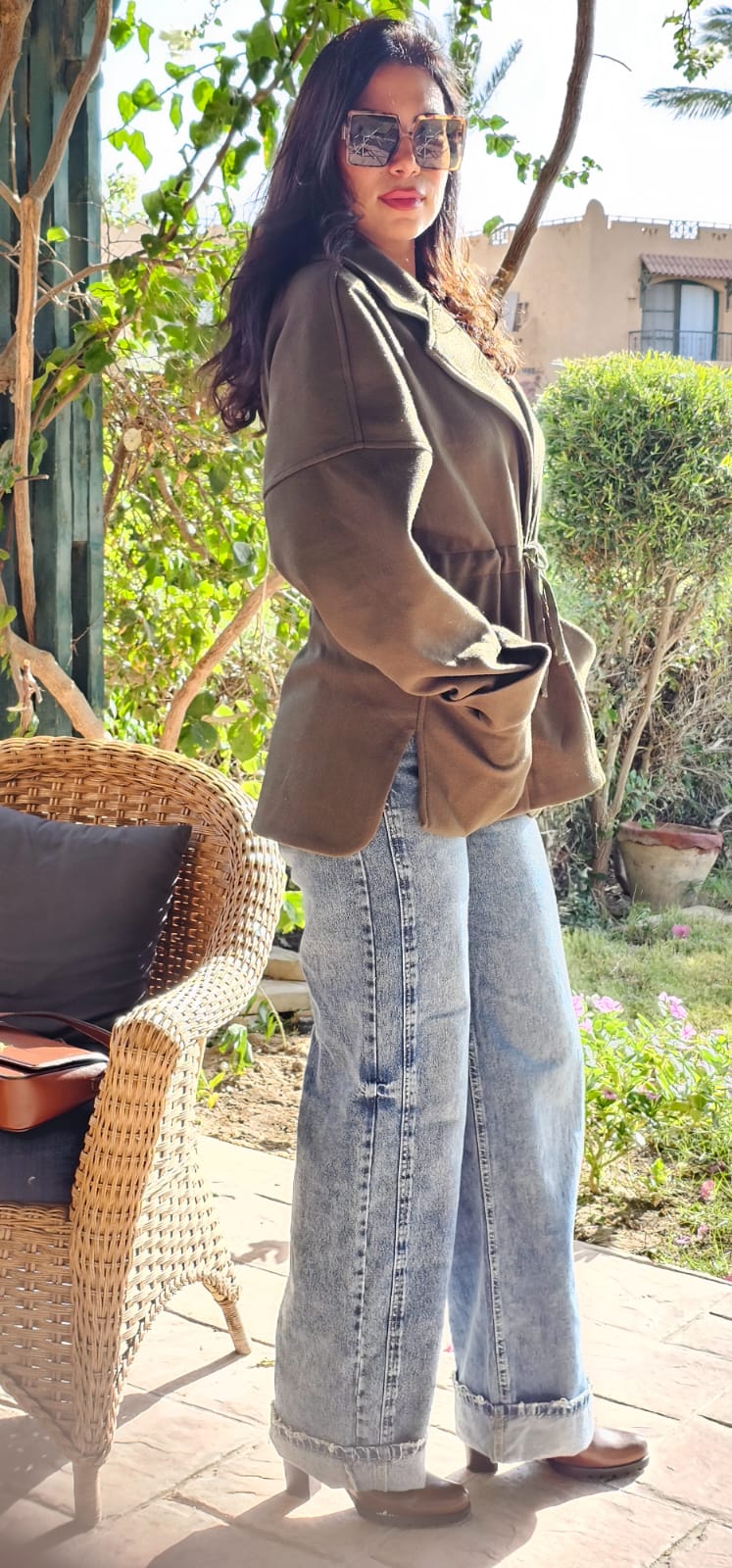 WOOL JACKET WITH ADJUSTABLE WAIST