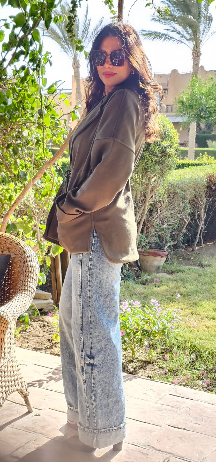 WOOL JACKET WITH ADJUSTABLE WAIST