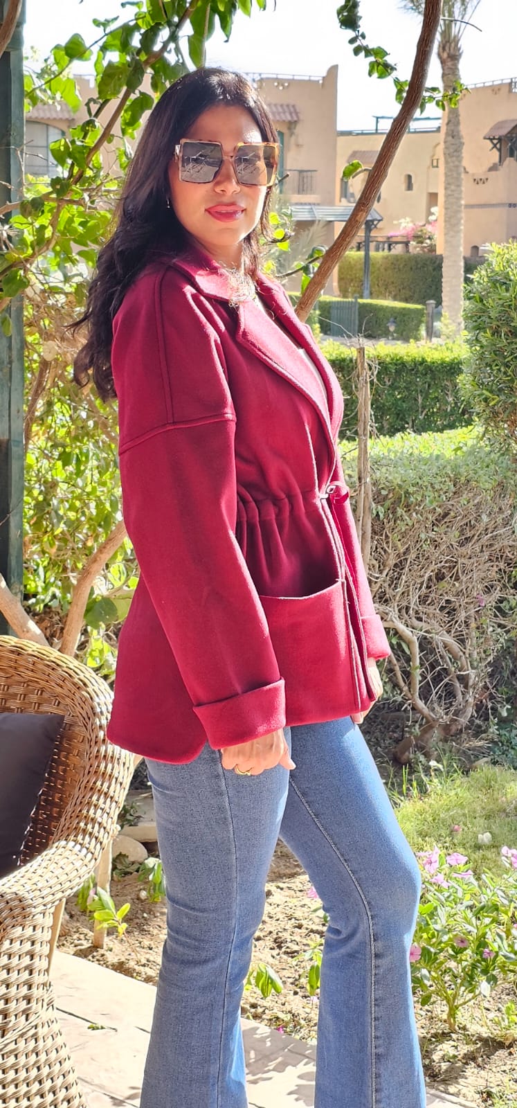 WOOL JACKET WITH ADJUSTABLE WAIST