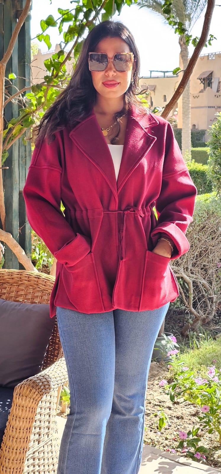 WOOL JACKET WITH ADJUSTABLE WAIST