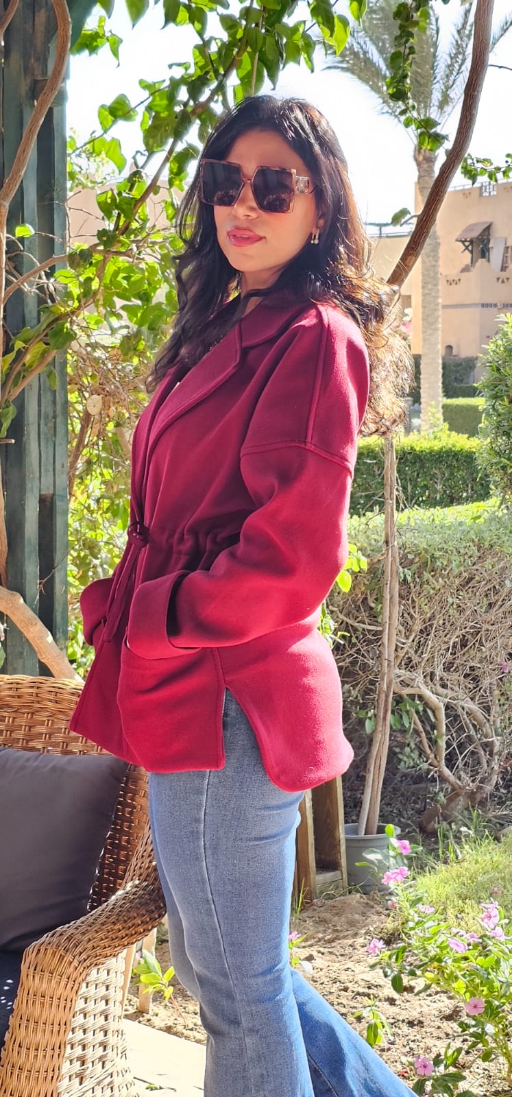 WOOL JACKET WITH ADJUSTABLE WAIST