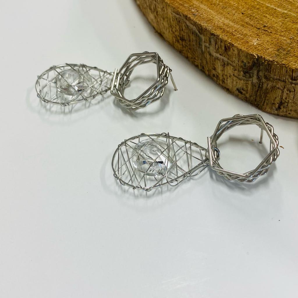 NAPKIN CRYSTAL EARRINGS