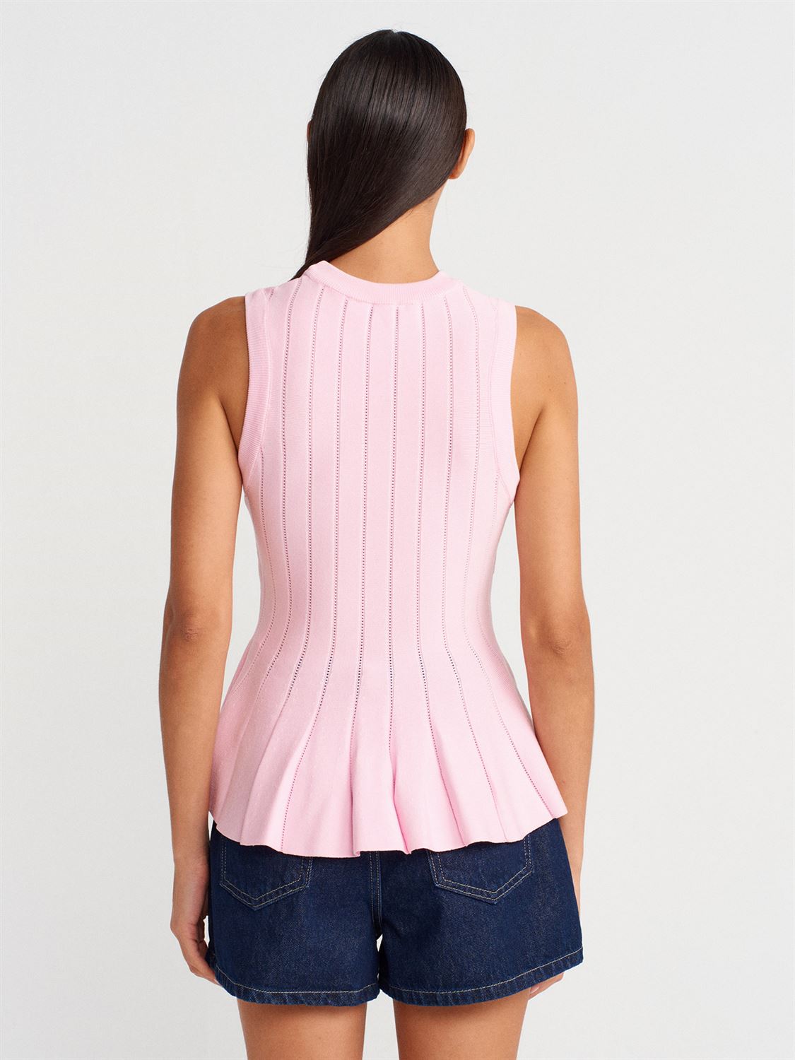 PEPLUM RIBBED KNIT TANK TOP (Made in Turkey 🇹🇷)