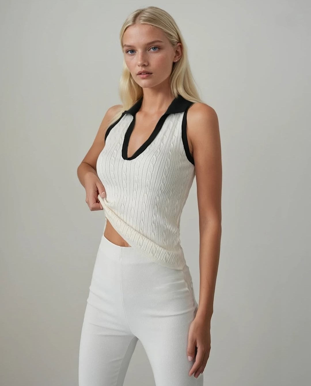 SLEEVELESS POLO TOP (Made in Turkey 🇹🇷 )