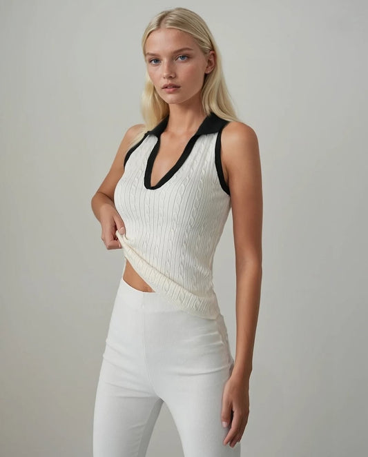 SLEEVELESS POLO TOP (Made in Turkey 🇹🇷 )