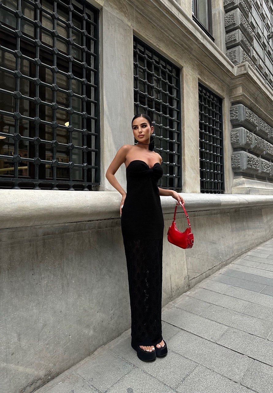 STRAPLESS KNIT TUBE MAXI DRESS (Made in Turkey 🇹🇷)