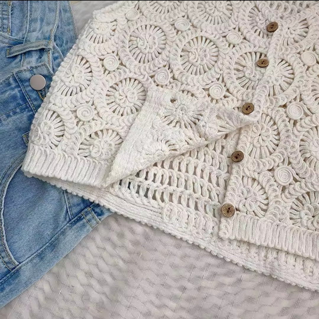 HOLLOW OUT KNIT VEST (Made in Turkey 🇹🇷)