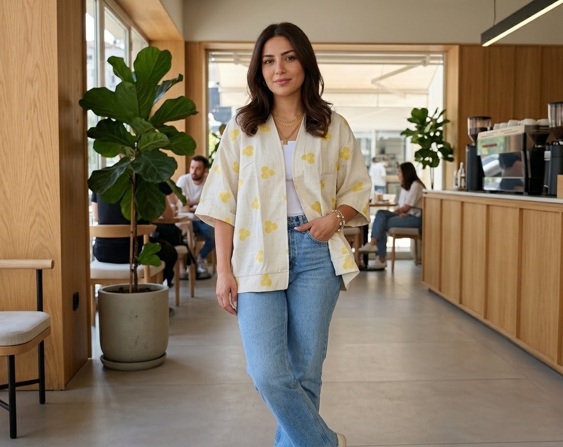 YELLOW FLOWERS KIMONO