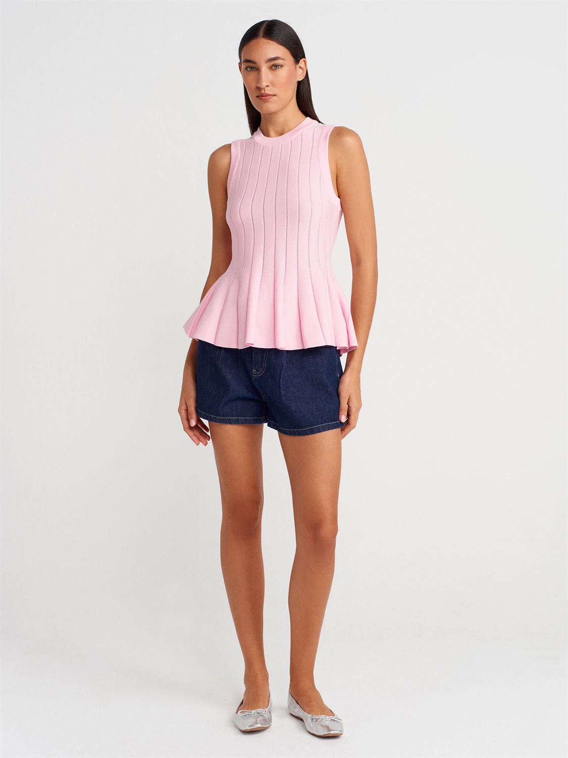 PEPLUM RIBBED KNIT TANK TOP (Made in Turkey 🇹🇷)