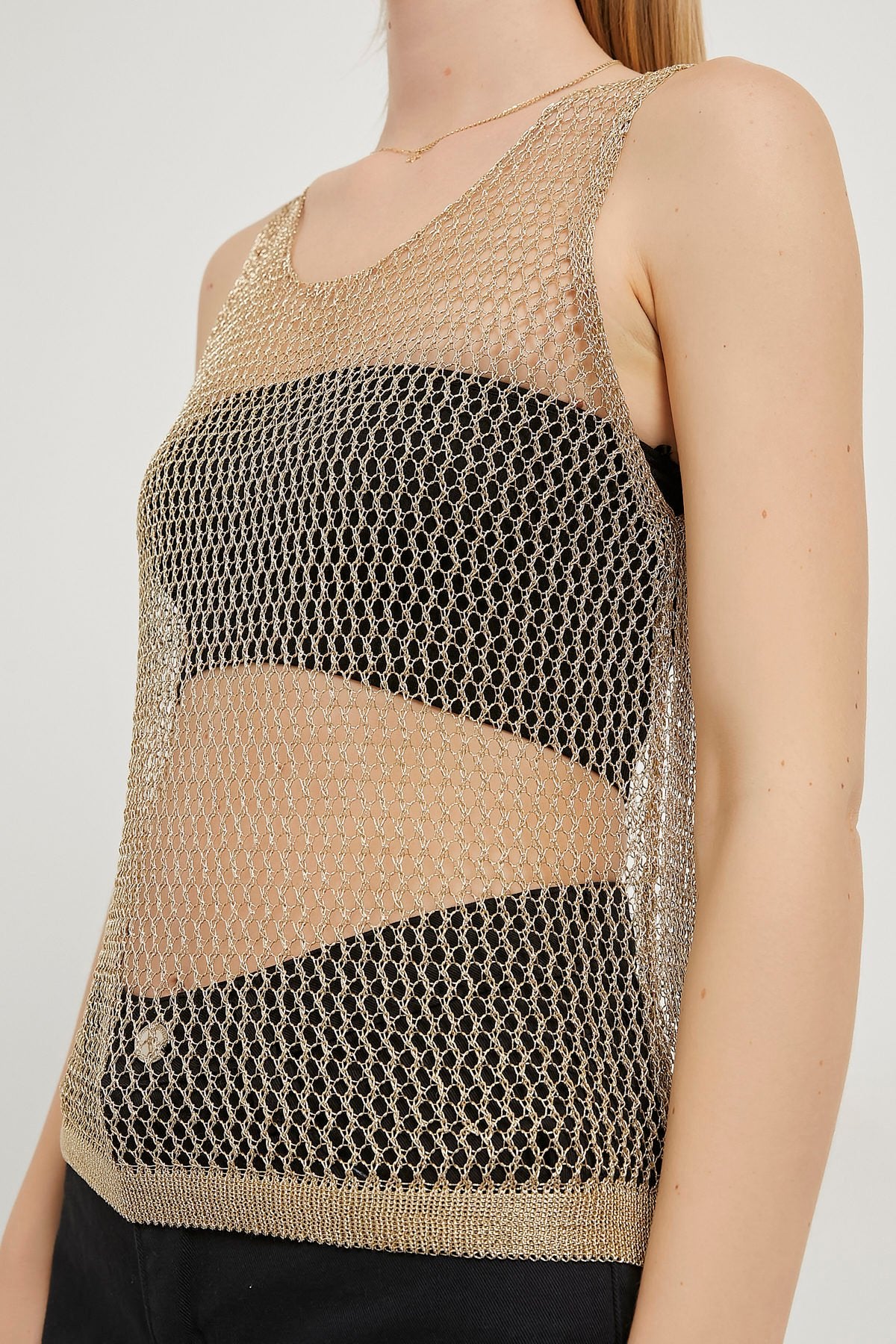 METALLIC MESH TANK TOP (Made in Turkey 🇹🇷)