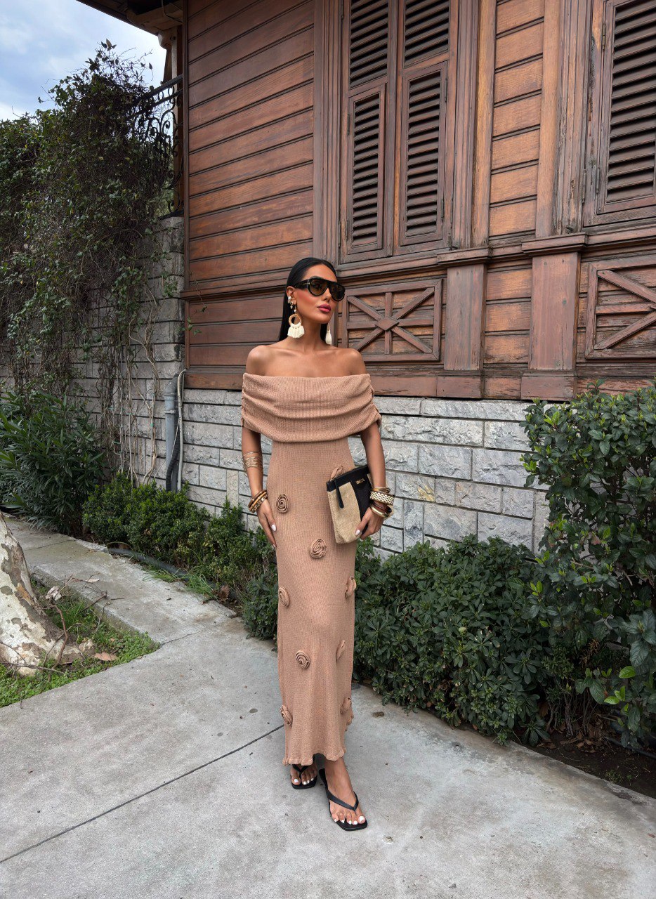 DESERT BLOOM OFF-SHOULDER SHOULDER DRESS(Made in Turkey 🇹🇷)