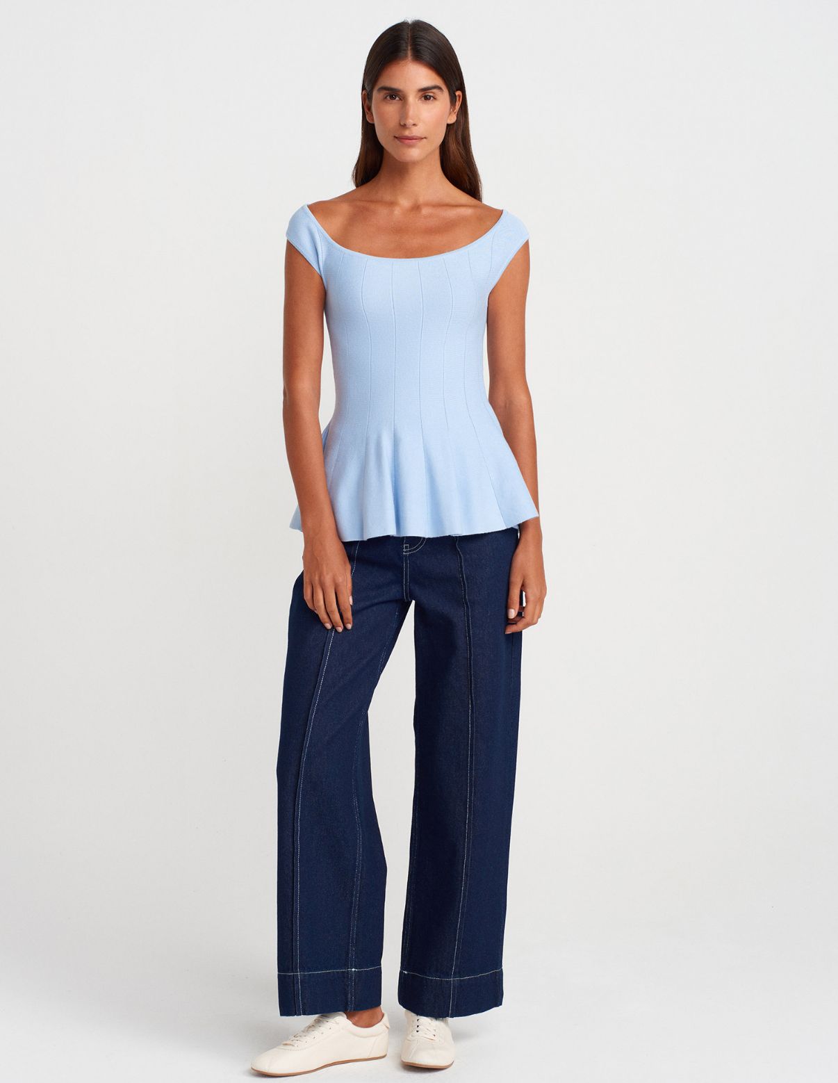 BABY BLUE PEPLUM TOP(Made in Turkey 🇹🇷)
