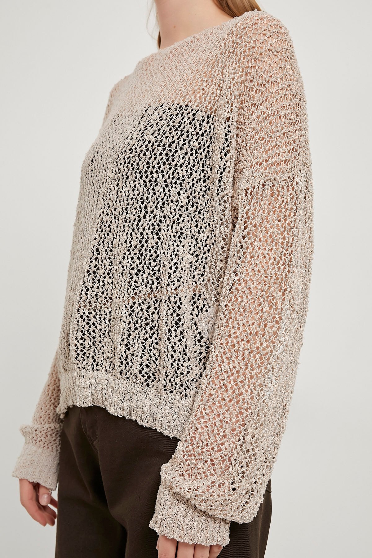 MESH KNIT OVERSIZED SWEATER – SUMMER BEACHWEAR TOP(Made in Turkey 🇹🇷)