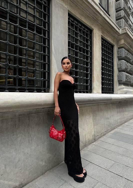 STRAPLESS KNIT TUBE MAXI DRESS (Made in Turkey 🇹🇷)