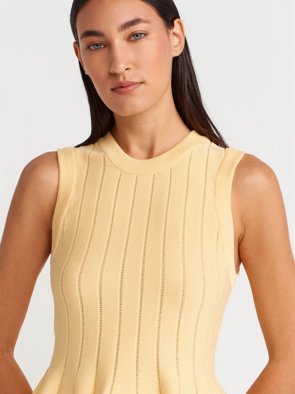 PEPLUM RIBBED KNIT TANK TOP(Made in Turkey 🇹🇷)