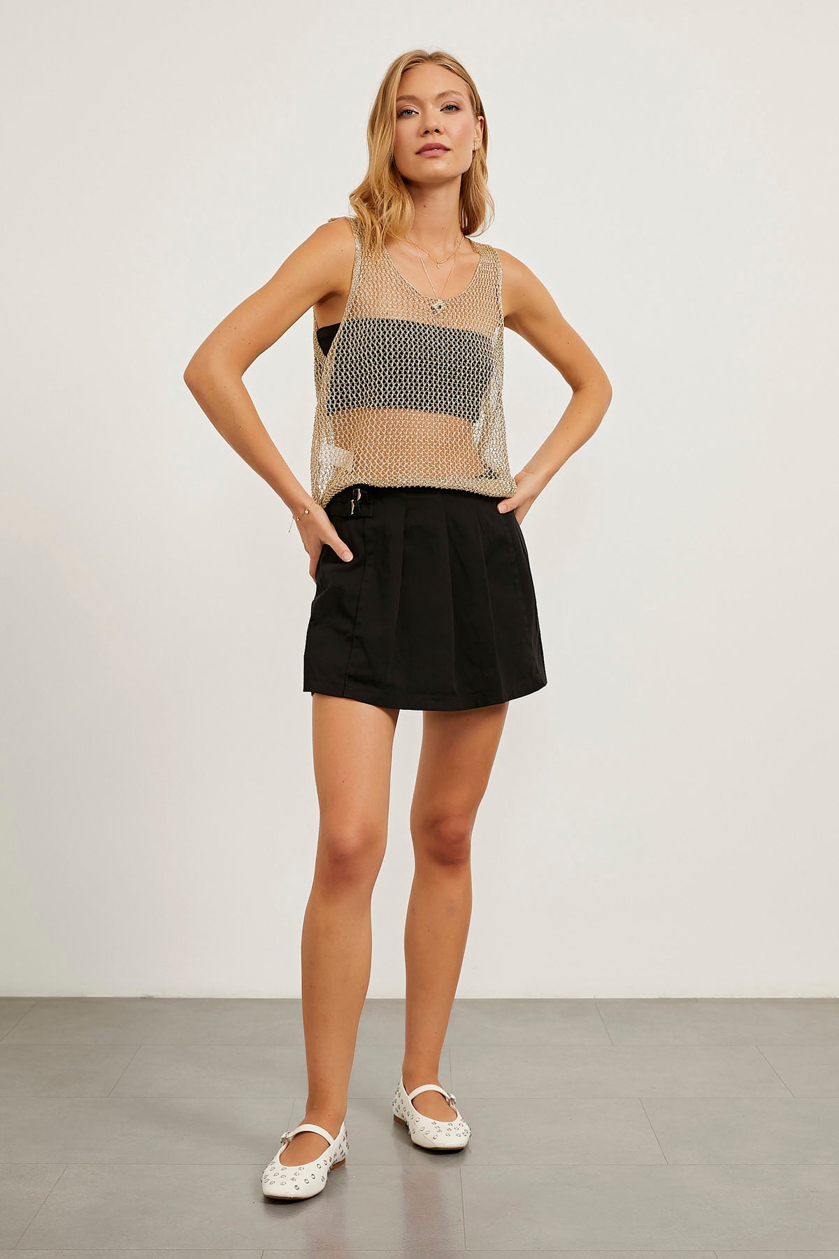 METALLIC MESH TANK TOP (Made in Turkey 🇹🇷)